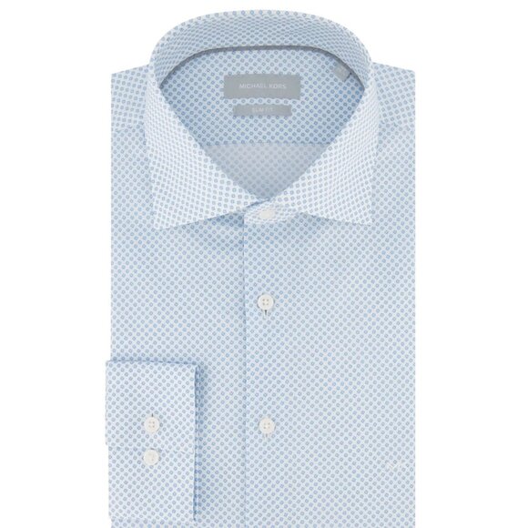 MICHAEL KORS MEN'S BLUE SLIM FIT SHIRT - Picture 1 of 13